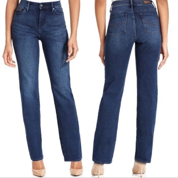 Levi's 512 Perfectly Slimming Straight Leg Blue Wash Jeans - Picture 1 of 16